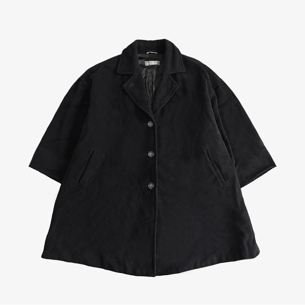 Vintage Black Oversized Wool Coat by Max Mara